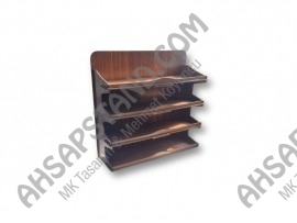 4 RAFLI AHŞAP DOKULU MASAÜSTÜ STAND