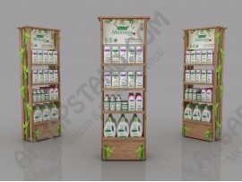Ahşap Tasarım Organik Şampuan Ürün Standı